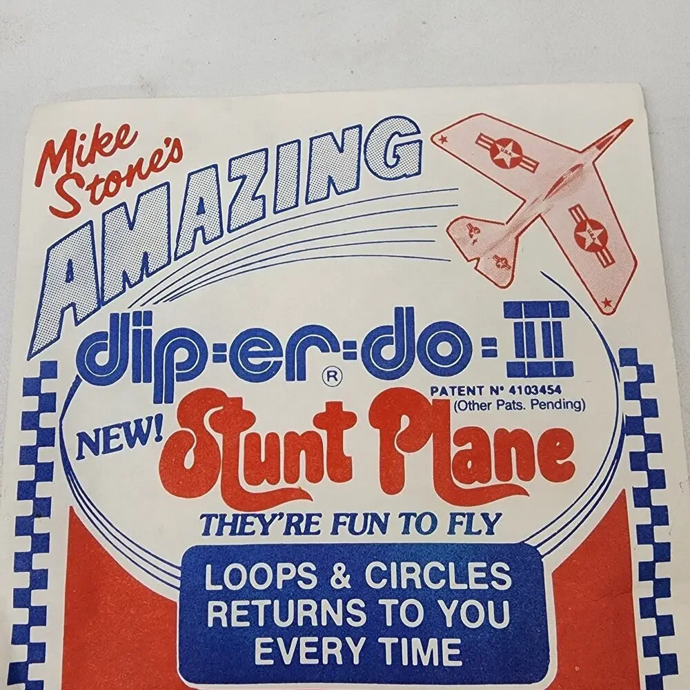 Vintage Stunt Plane Kit Mike Stone's Amazing Dip-Er-Do II Trick Plane NOS Dipco